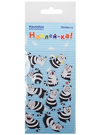 Наклейки многоразовые Кошки полосатые (3+) (1Sticker.ru) (упаковка)