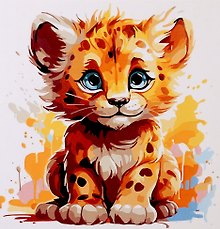 Картина-раскраска по номерам «Малыши-животные. Красочный леопард», 30 х 30 см, Рыжий Кот