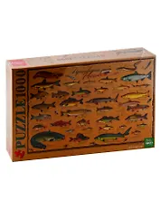 Пазл HATBER 1000 эл. 680х450мм.КРАФТ ЭКО-РЫБАЛКА-(Пресноводные рыбы России)