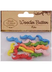 Набор пуговиц Усы, микс цветов, 18шт, дерево (S26046390)