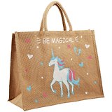 Сумка джутовая L Единорог Be magical (43х34х19)  (ДЖ2019-9)