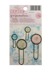 Набор скрепок для скрапбукинга Shabby day (1221841) (4шт.) (Арт Узор) (3+) (упаковка)