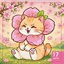 Картина по номерам на холсте с подрамником "Котик и сакура", 20х20см, Art idea, 14+