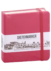 Скетчбук 12*12 80л "Sketchmarker" фуксия, нелинованн. 140г/м2, слоновая кость, тв.обл.