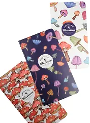 Записная книжка А6+ 24л кл. 90*170мм "Mushrooms" сшивка, ассорти, Languo