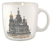 Кружка фарф.мал."СПб.Мосты-Исаакий" ч/б рисунок