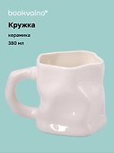 Кружка с мятыми гранями (белая) (керамика) (300мл) (12-202510-BOT_163) - 0
