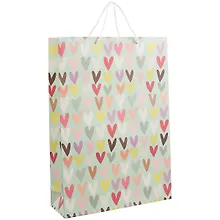 Пакет А3 45*32*10 "Разноцветные сердца.Basic" нейтр., бум.мат.ламинат