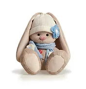 Мягкая игрушка Зайка Ми в голубом шарфике (22 см) (SidM-0150)