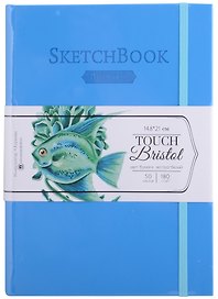 Скетчбук А5 50л "Bristol Touch" голубой, для графики и маркеров, 180г/м2