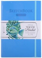 Скетчбук А5 50л "Bristol Touch" голубой, для графики и маркеров, 180г/м2