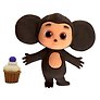 Фигурка Чебурашка, с аксессуаром черничный маффин, Funky Toys, (4х11х13), (CHE2403-3)