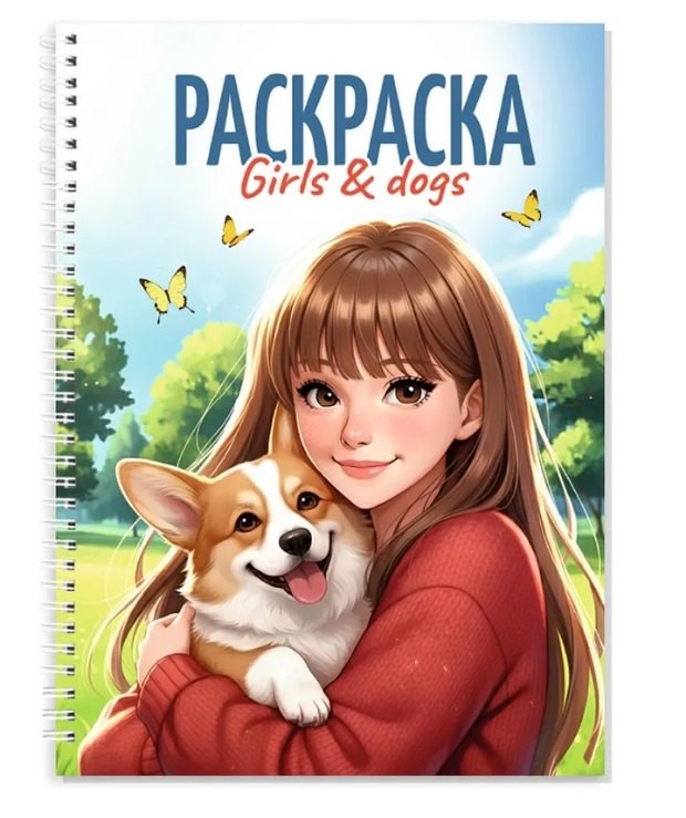 

Раскраска. Girls & Cats