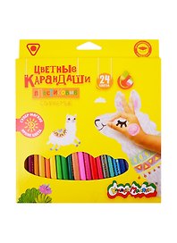 Карандаши цветные с ластиком, Каляка-Маляка, 24 цвета