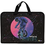 Папка для тетрадей А4 "Космонавт BMX" 34*24,5*3см пластик, молния, текст.ручки, расширение