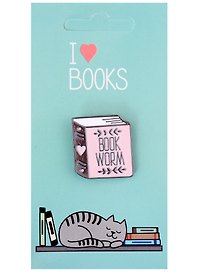 Значок «I love books. Книга. Book Worm», металл