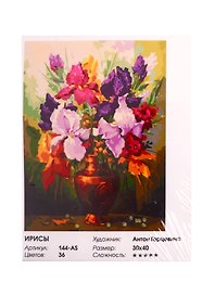 Картина-раскраска по номерам «Ирисы», 30 х 40 см, на холсте, Белоснежка