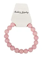 Бусинки на резинке розовый(10мм)(18шт)(стекло)(картонный подвес) (11-05492-10)