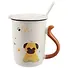 Кружка с крышкой и ложкой Мопс (керамика) (350мл) (12-07817-HY898) - 2