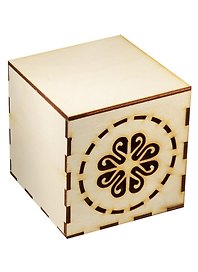 Чайная коробка-шкатулка маленькая Орнамент 2 (101х96х96) (162808) (игрушка из дерева) (Полноцвет)