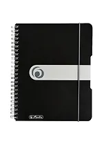 Тетрадь 80л кл. "Easy orga to go" черн.пласт.обл., спираль, резинка, перфорация листов, Herlitz