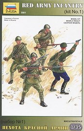 Сборная модель ЗВЕЗДА, Солдаты, Пехота Красной армии, №1, 1:35