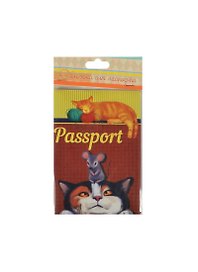 Обложка для паспорта Кот с мышкой (37728)