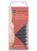Картриджи сепия 12шт "Fountain Pen", 38мл, блистер, Manuscript 