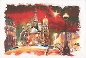 Открытка "Спас на крови, ночь"
