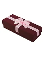 Коробка подарочная 21*8,5*5см, декор. бант, темно-розовая, картон, Хансибэг