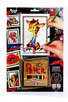 Набор для творчества, Раскраска карандашами по номерам Жирафик