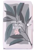 Записная книжка 108*175 32л+32л "Pots", растение, пласт.переплет, кнопка, линия+клетка