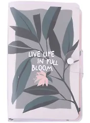 Записная книжка 108*175 32л+32л "Pots", растение, пласт.переплет, кнопка, линия+клетка