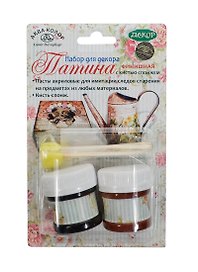 Набор Патина финишная №2 с кистью-спонжем (2цв/Черная Ржавчина) (К3452) (50мл.) (блистер)
