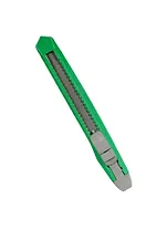 Нож канцелярский 9мм, пласт.корпус, инд.уп.