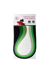 Набор бумаги для квиллинга Зеленые оттенки (AF06-013-03) (3мм) (дл. 50см) (упаковка)