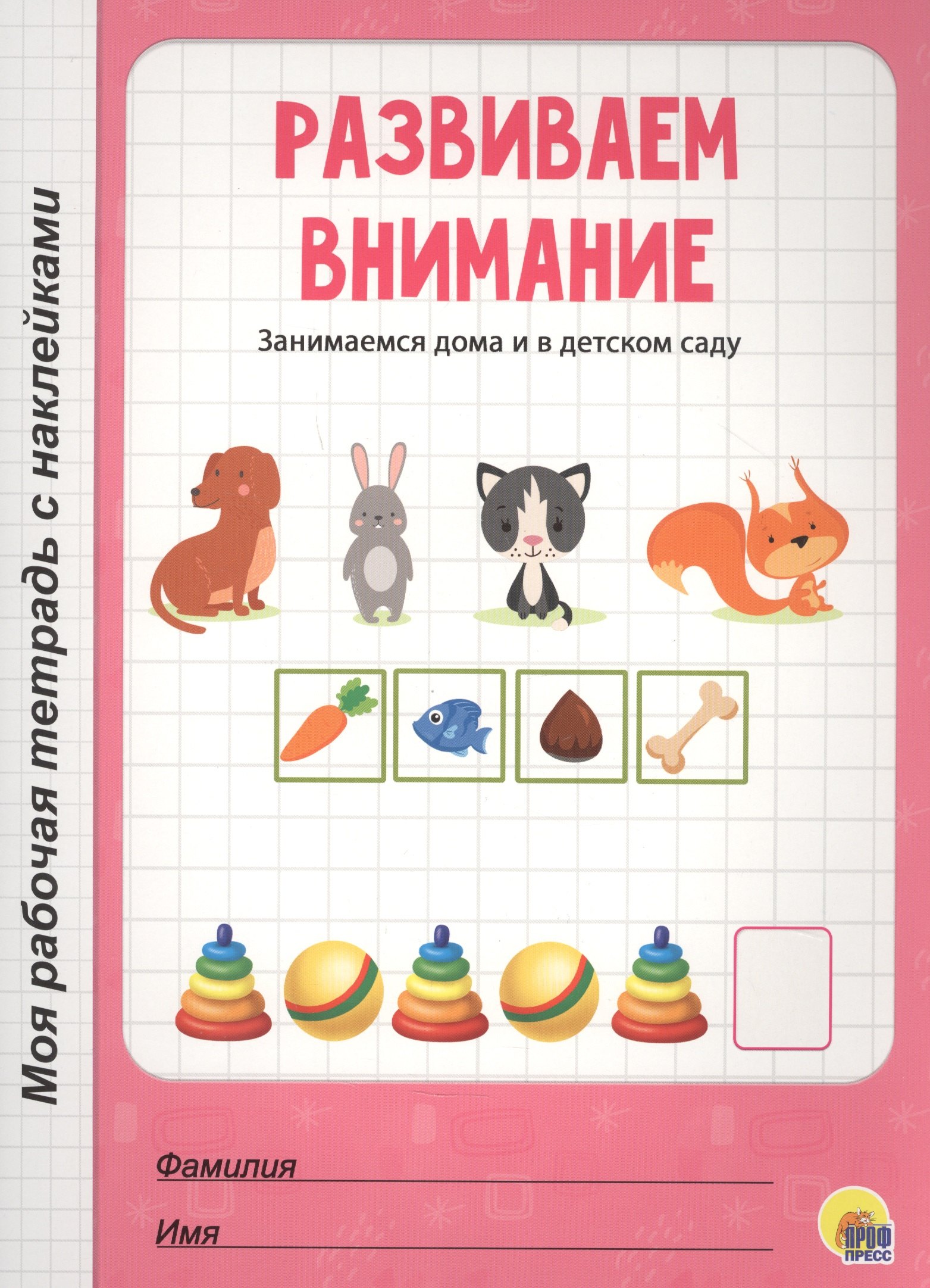 

МОЯ РАБОЧАЯ ТЕТРАДЬ с наклейками. РАЗВИВАЕМ ВНИМАНИЕ