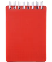 Блокнот А7 80л кл. "CANVAS" красный, пласт.обл, спираль