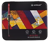 Карандаши цветные 48цв "Blackwood Artmate" мет.футляр, супермягкие, утолщ.грифель 4мм, ACMELIAE