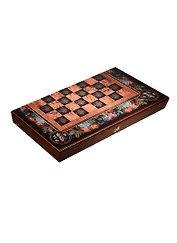 Набор настольных игр Цветы (шахматы, шашки, нарды) (50х50) (sh-010) (123-049)