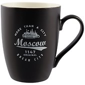 Кружка фарфор матовая Москва. Эмблема, черная (065-7-BL-19-27) - 0