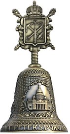 Колокольчик с фигуркой  "Герб СПБ" цвет бронза