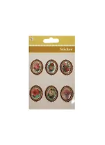 Наклейки в металл оправе для скрапа Овальные (Br-7) (11034607) (6шт) (упаковка)