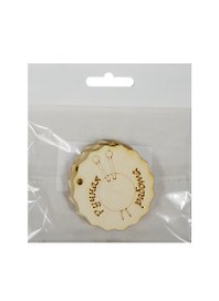 Бирка Ручная работа 2 комплект 3 шт. (2150396) (5х5см) (игрушка из дерева) (упаковка)
