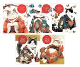 Тетрадь 48л кл. "Мудрые котики" скоба, скругл.углы, ассорти 