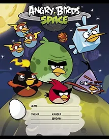 Тетрадь в линейку Рельеф «ANGRY BIRDS. Space» в ассортименте, 12 листов