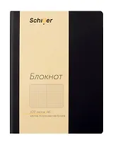 Записная книжка А6 100л кл. черный, интегр., тонир.блок, резинка, ляссе, Schiller