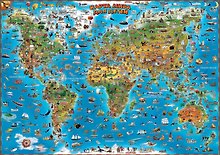 Гео-Трейд Карта Мира д/детей 137*97см ламинирован.