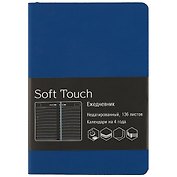 Еженедельник недатированный «Soft touch», синий, 136 листов, А6+