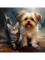 Холст с красками по номерам "Собаки. Любимые питомцы", 30 х 30 см